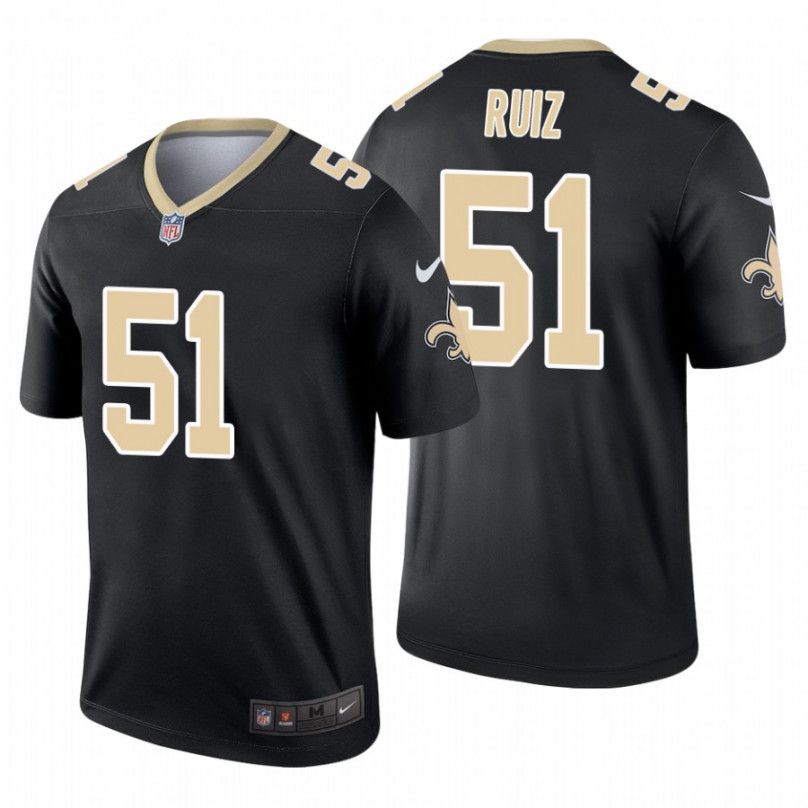 Men New Orleans Saints #51 Cesar Ruiz Nike Black Inverted Legend NFL Jersey